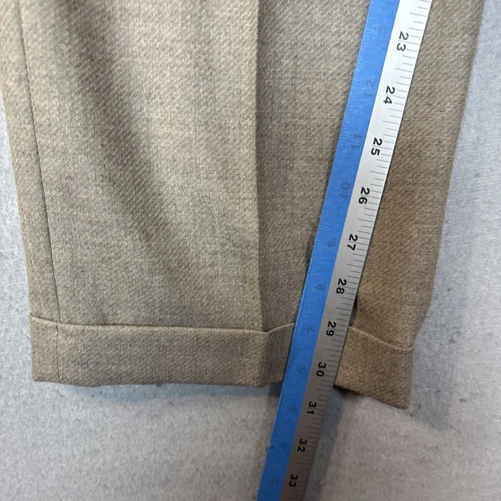 Santorelli Romeo Tan Flat Front 100%‎ Virgin Wool Dress Pants Men's 38